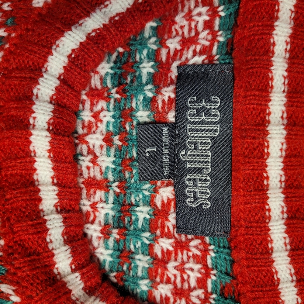 Cat In A Top Hat Soft & Cozy Festive Christmas Sweater 33 Degrees Unisex Large - Picture 8 of 16
